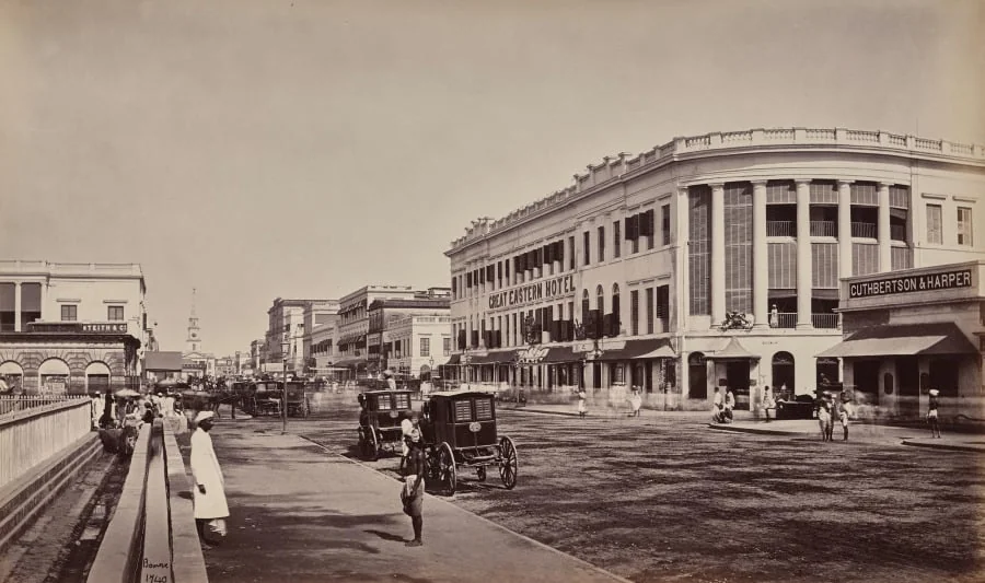 Calcutta. Old Court House Street, by Samuel Bourne, 1866