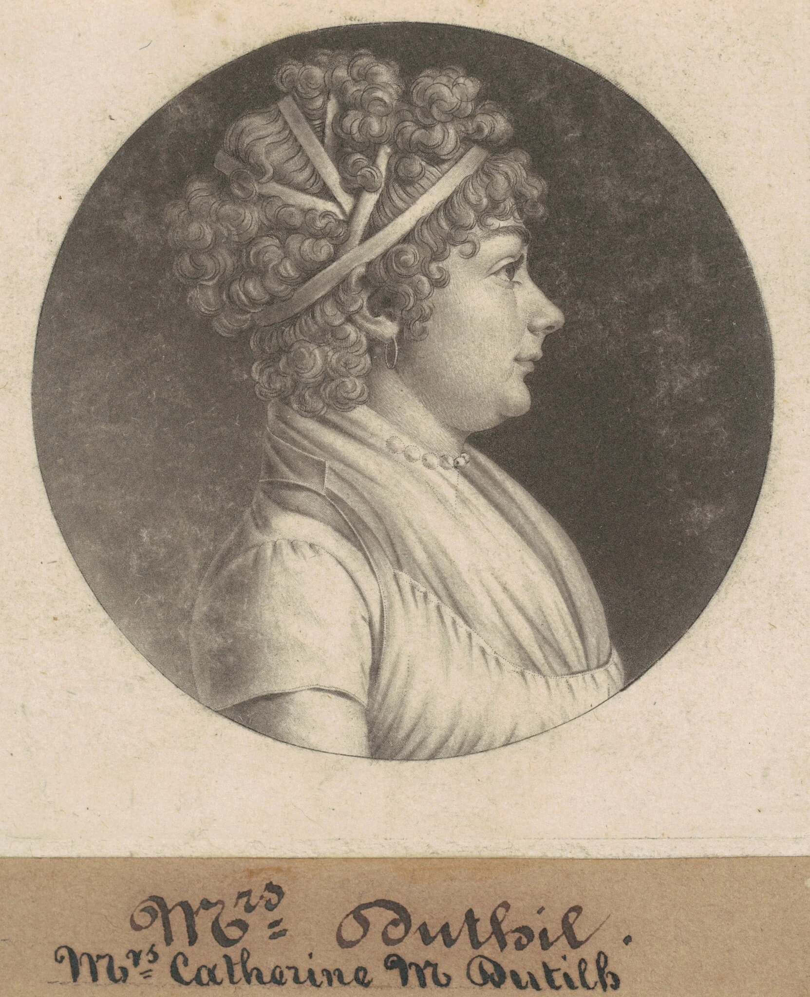 Catherine D. Dutilh, by Charles Balthazar Julien Févret de Saint-Mémin, ink, 1801
