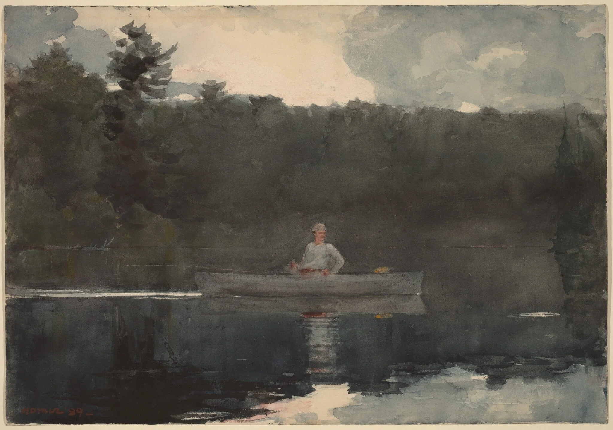The Lone Fisherman, by Winslow Homer, graphite, 1889