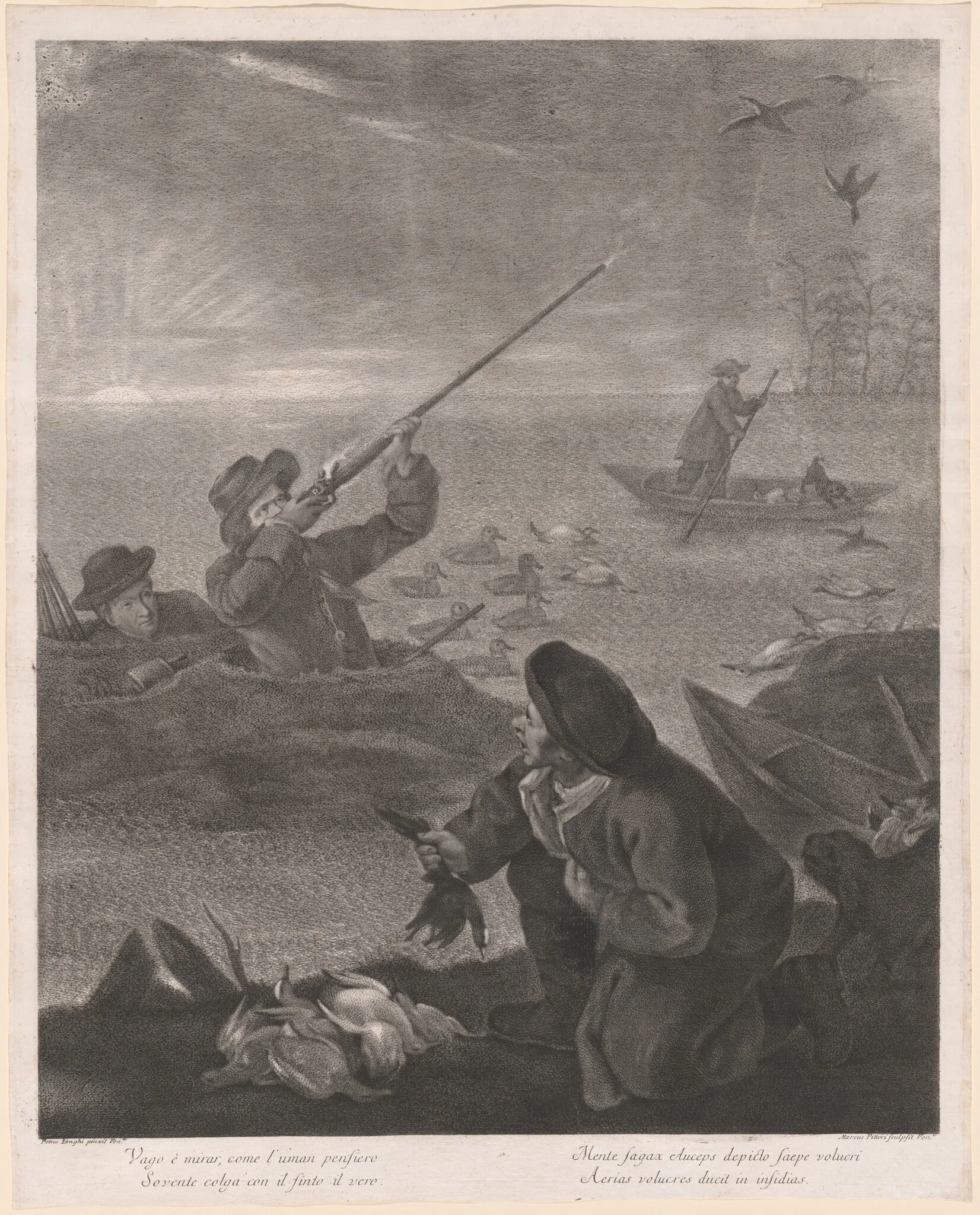 Vago é mirar, come l'uman pensiero... (Shooting from the Hide), by Marco Alvise Pitteri, ink, 1763