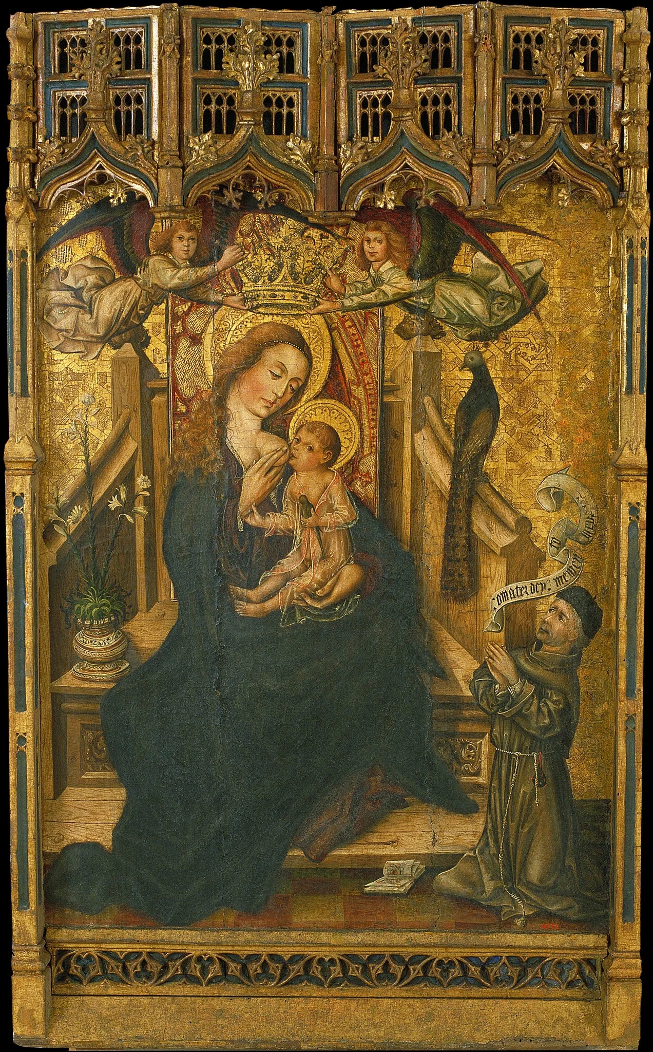 Virgin Suckling the Child with Donor, by Master of Palanquinos, unspecified, 1450