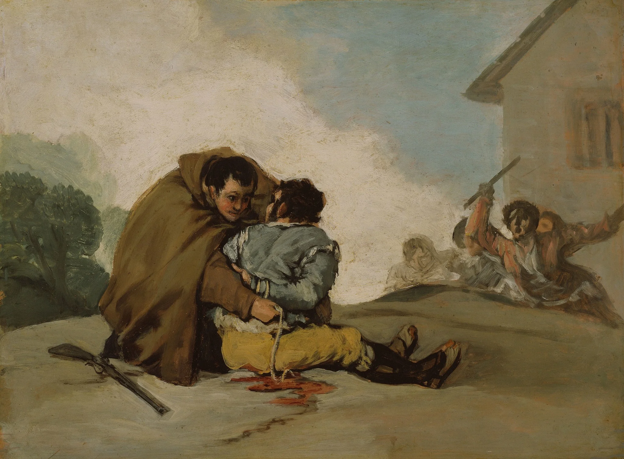 Friar Pedro Binds El Maragato with a Rope, by Francisco Goya, oil, 1806