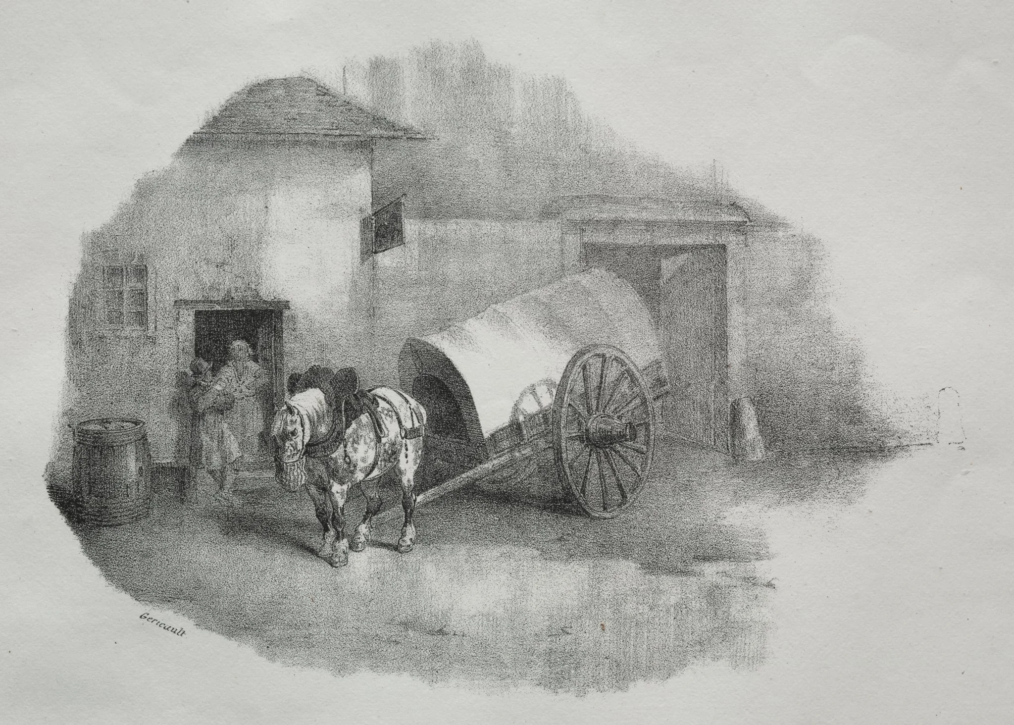 Cheval de charrette sorti des limons, by Théodore Géricault, 1822