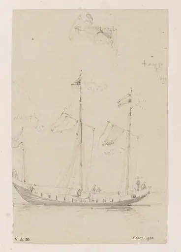 A three-masted Chinese vessel