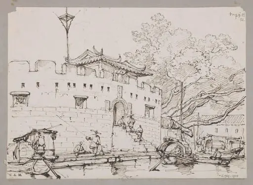 Small Fort on the River opposite the Factories, Canton