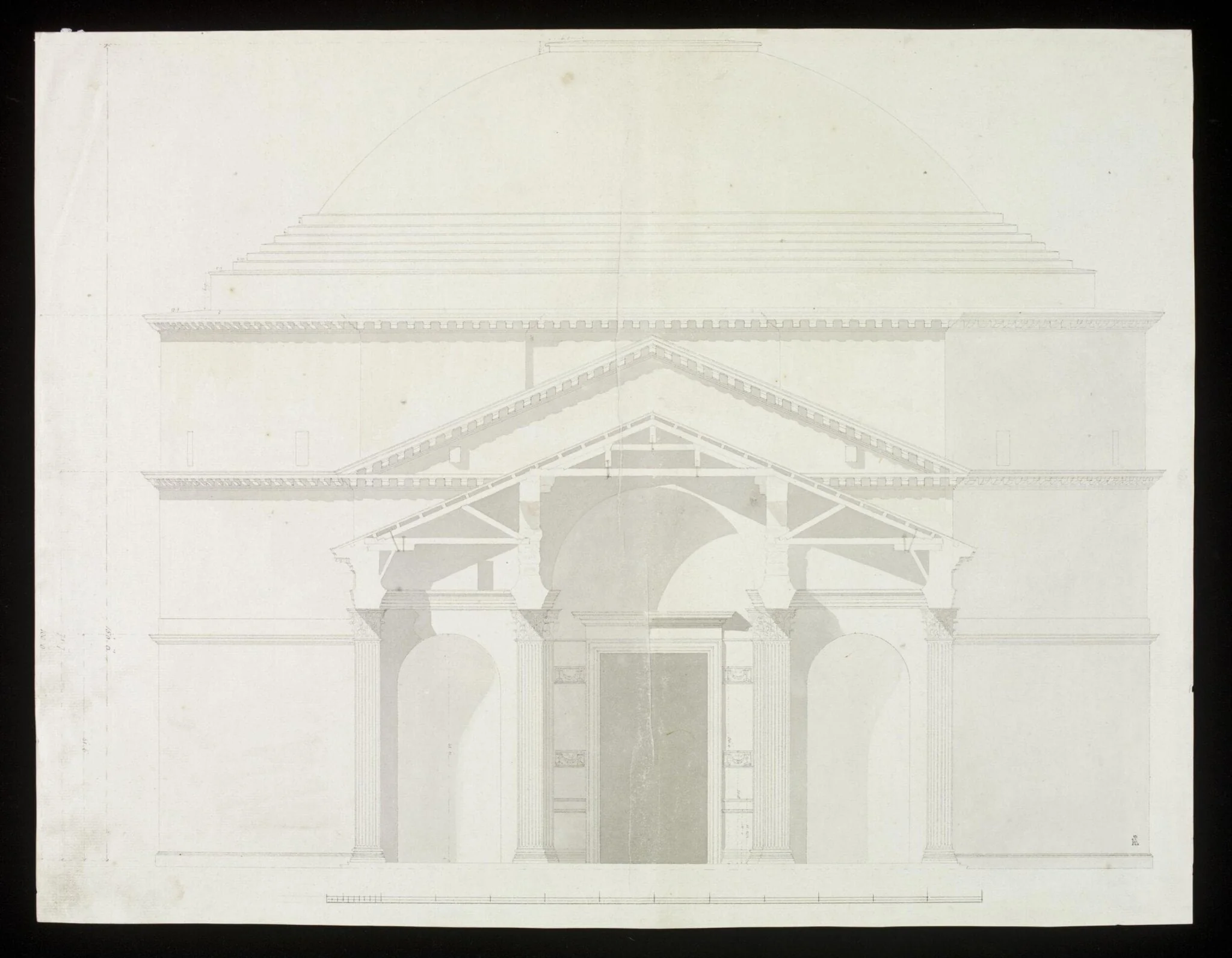 Longitudinal section through Pantheon portico
