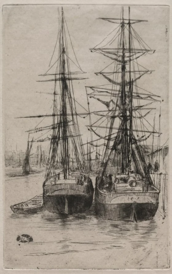The Two Ships, by James McNeill Whistler, 1875