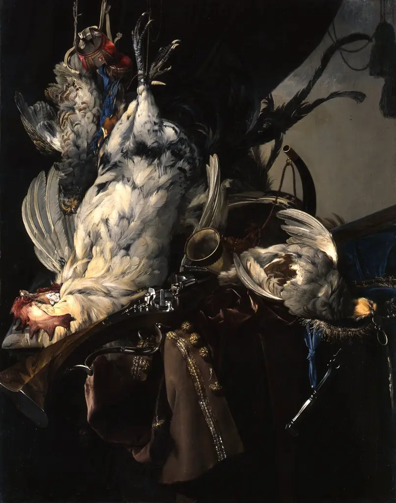 Still life with game and hunting gear
