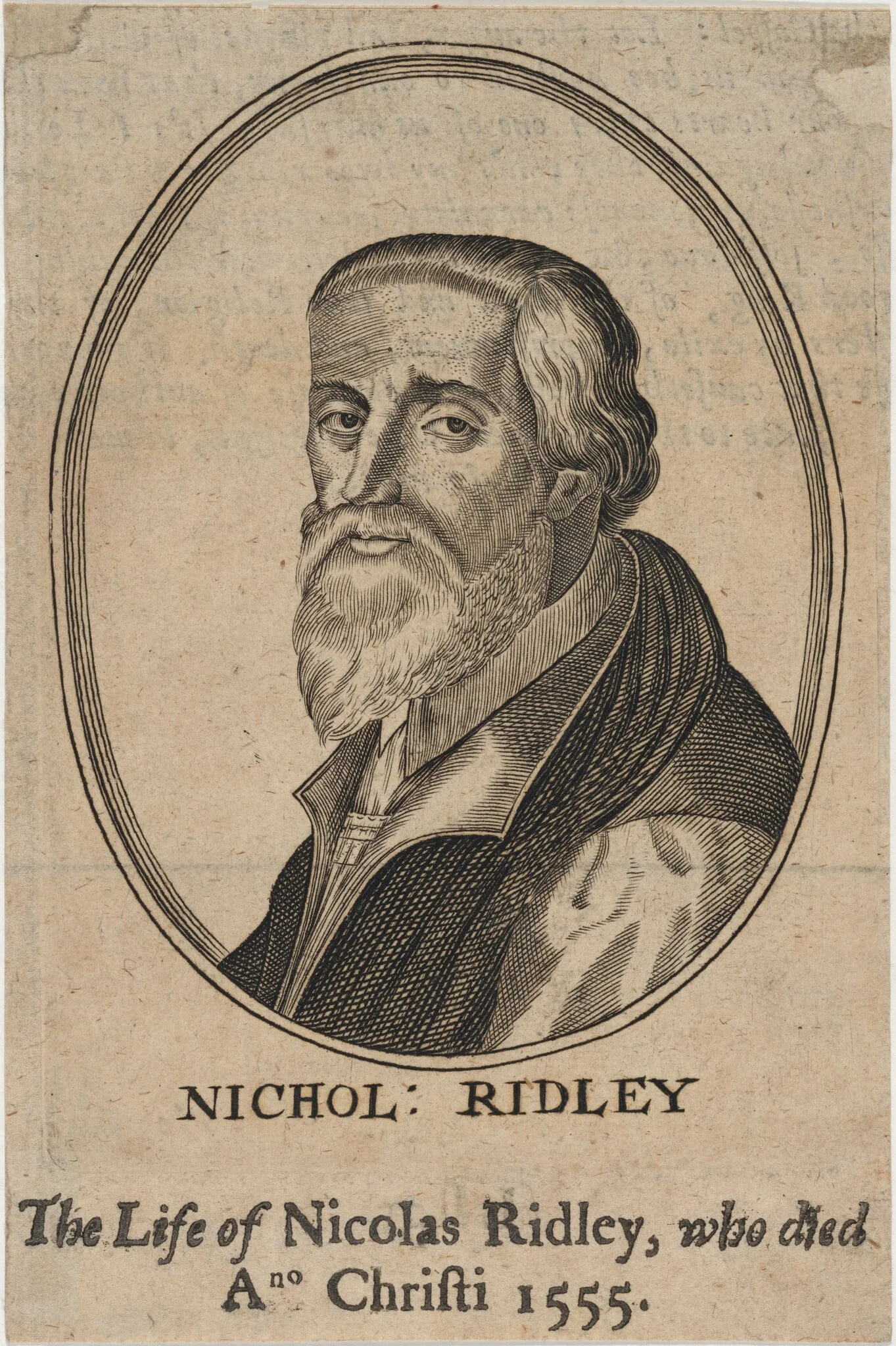 Nicholas Ridley, D.D., Bishop of London, Martyr, by Unknown 19th Century, ink, 1850