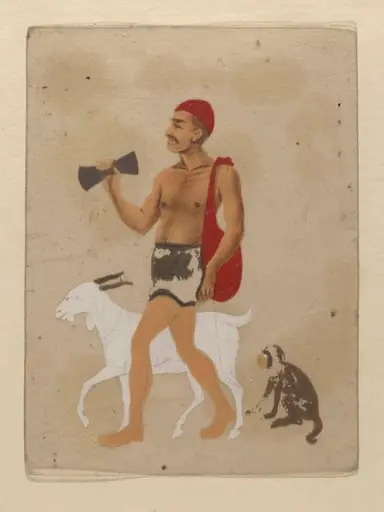 One of four costume cards and seven mica overlays.