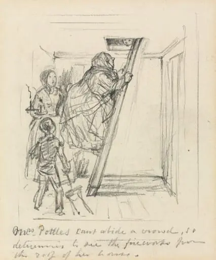 Sketch for "Mrs. Pottles Can't Abide a Crowd"