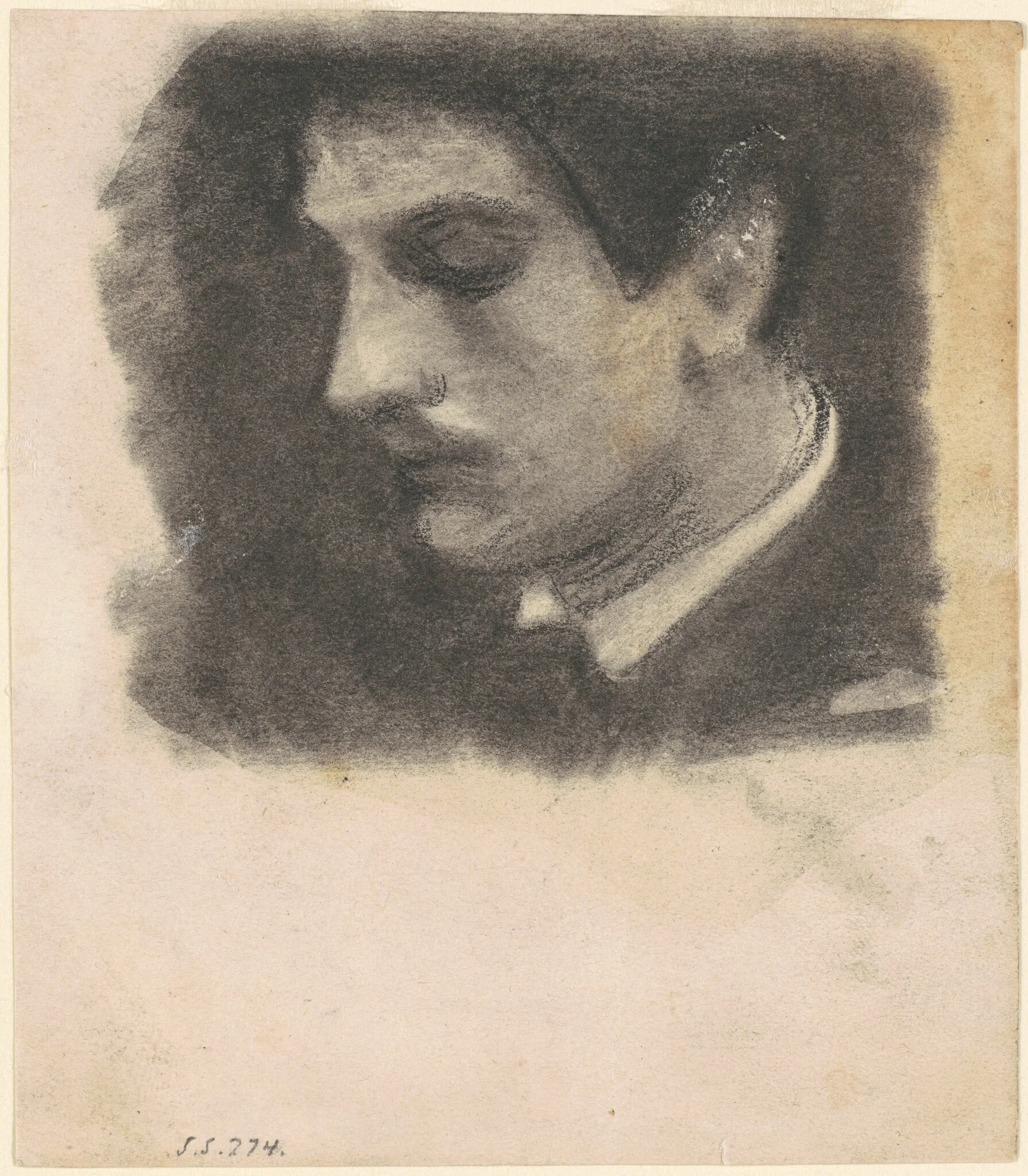 Head of a Man, by John Singer Sargent, charcoal, 1878