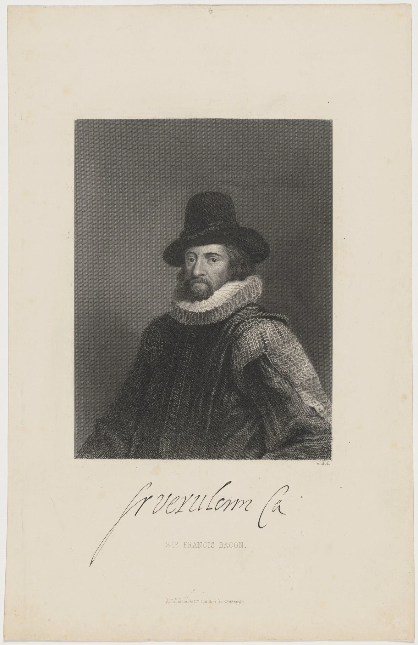Sir Francis Bacon, by William Holl I, ink, 1804