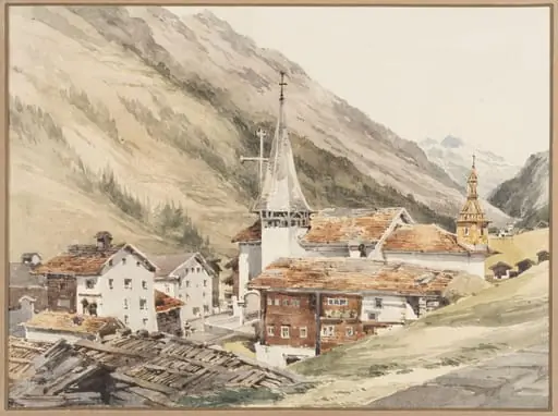 Village in the Saas Valley, Switzerland.