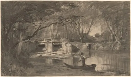 Wooded Pond by the Ancient Sluice of Levaux near Vienne