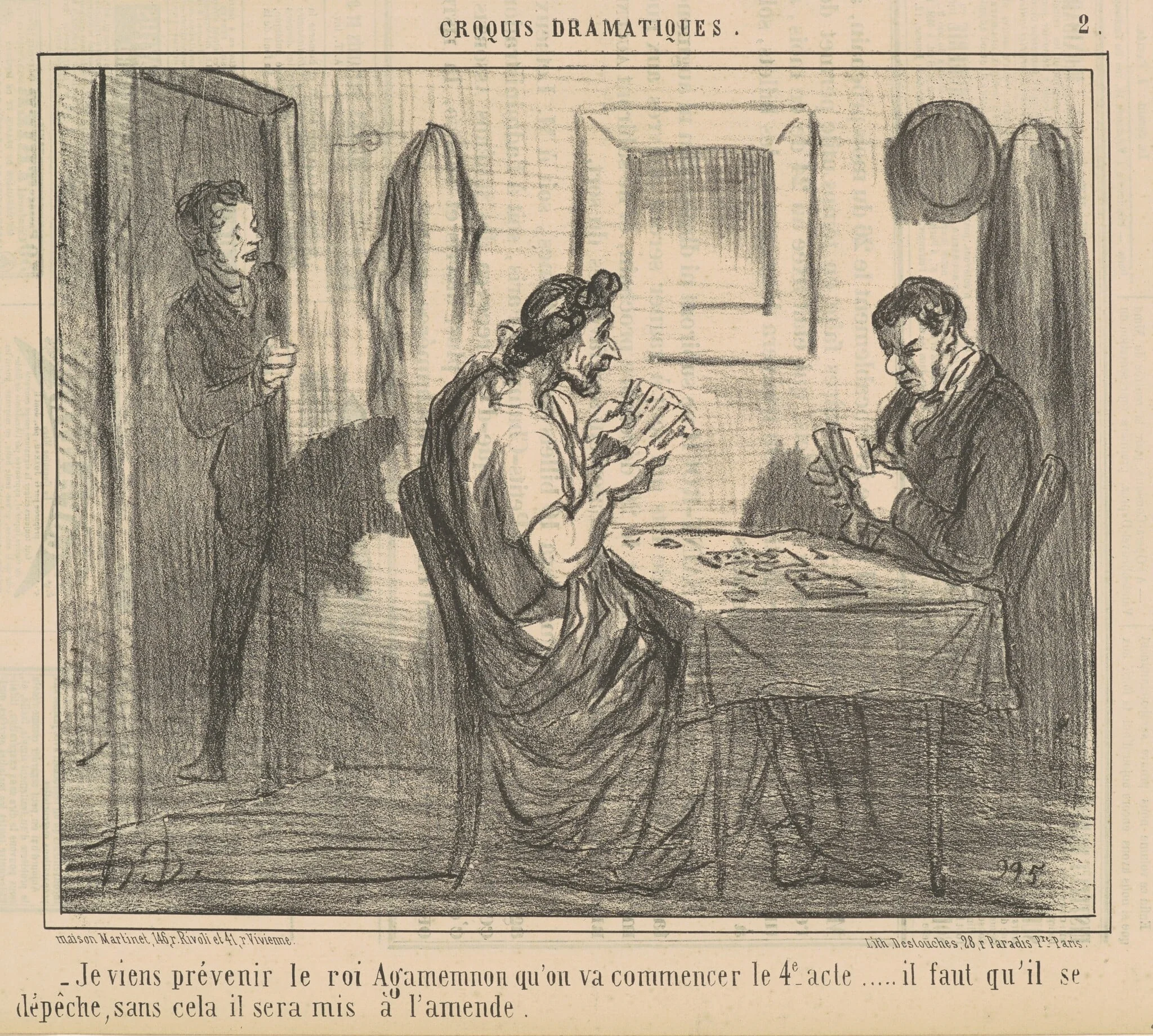 Je viens prévenir le roi Agamemnon ..., by Honoré Daumier, ink, 1856