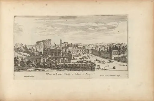 Veue du Campo Vacine et Colisée a Rome