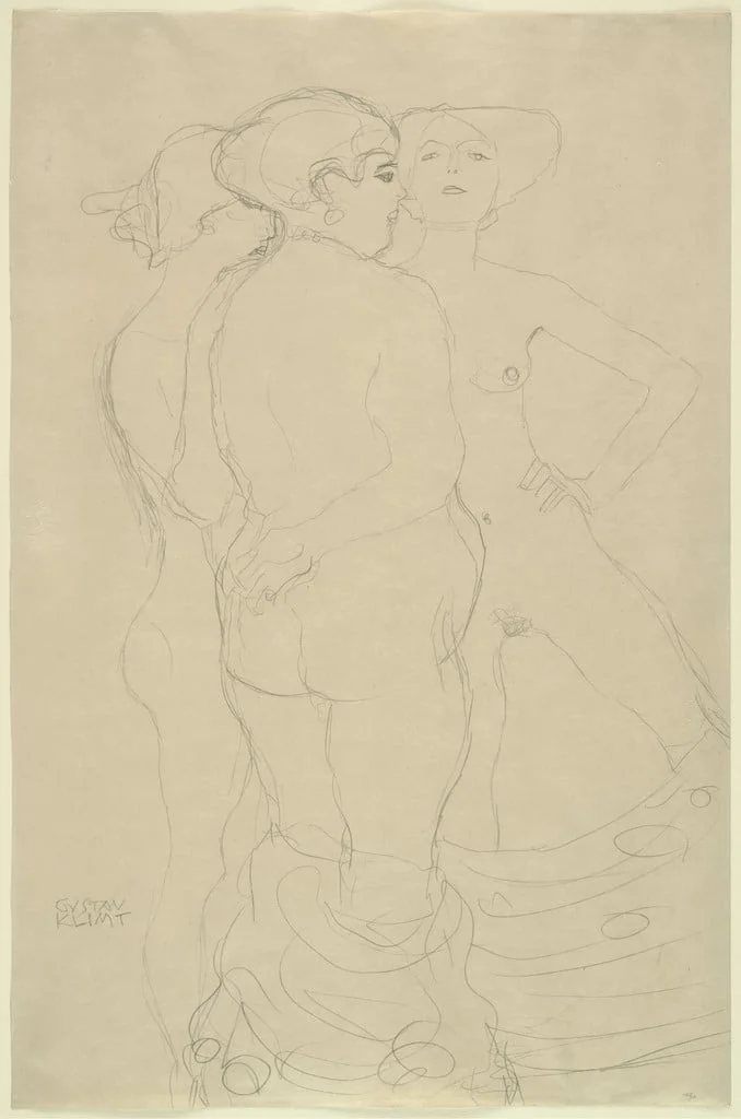 Untitled, by Gustav Klimt, graphite, 1908