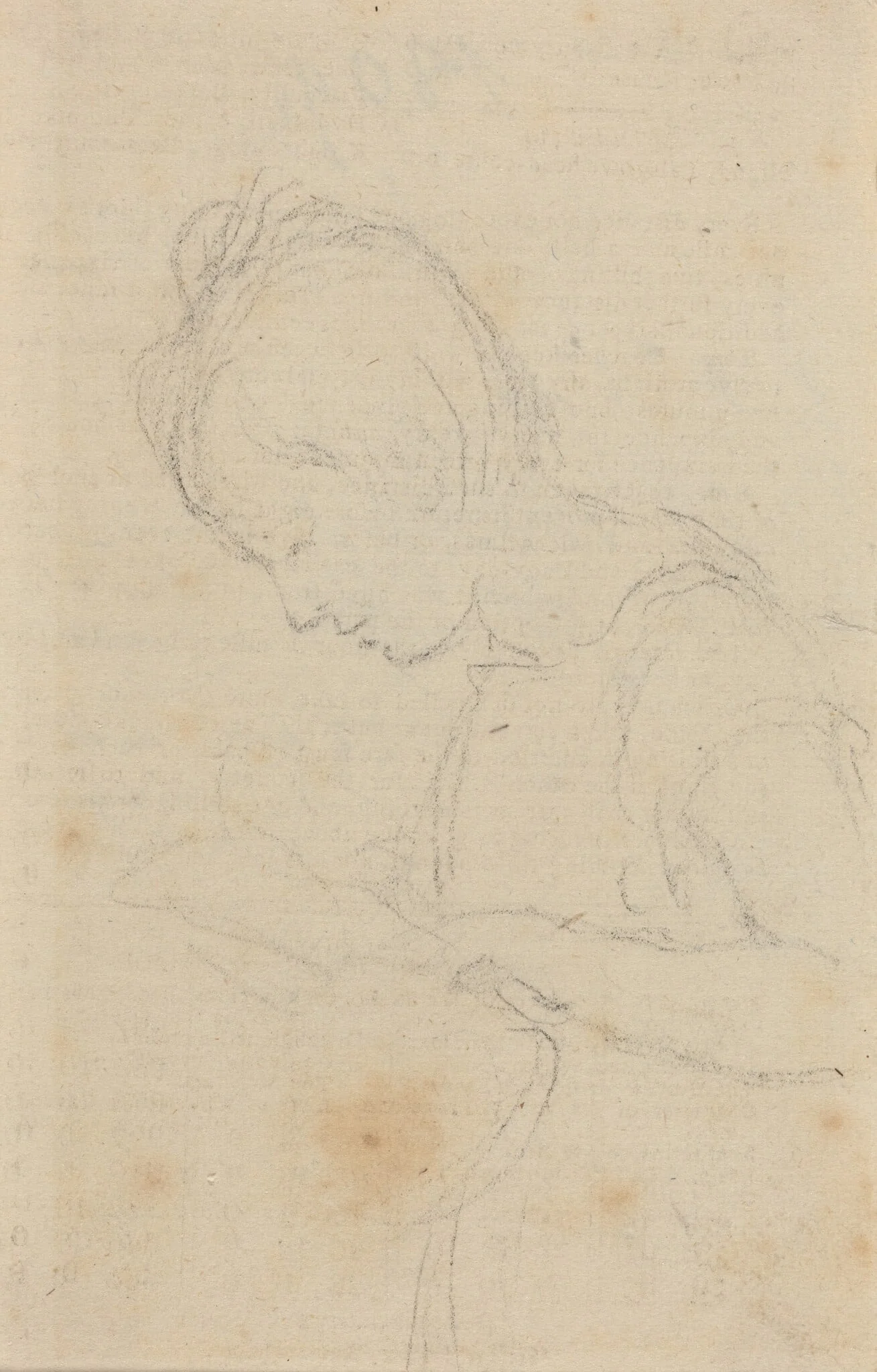 Woman in Profile, by John Flaxman, graphite, 1790