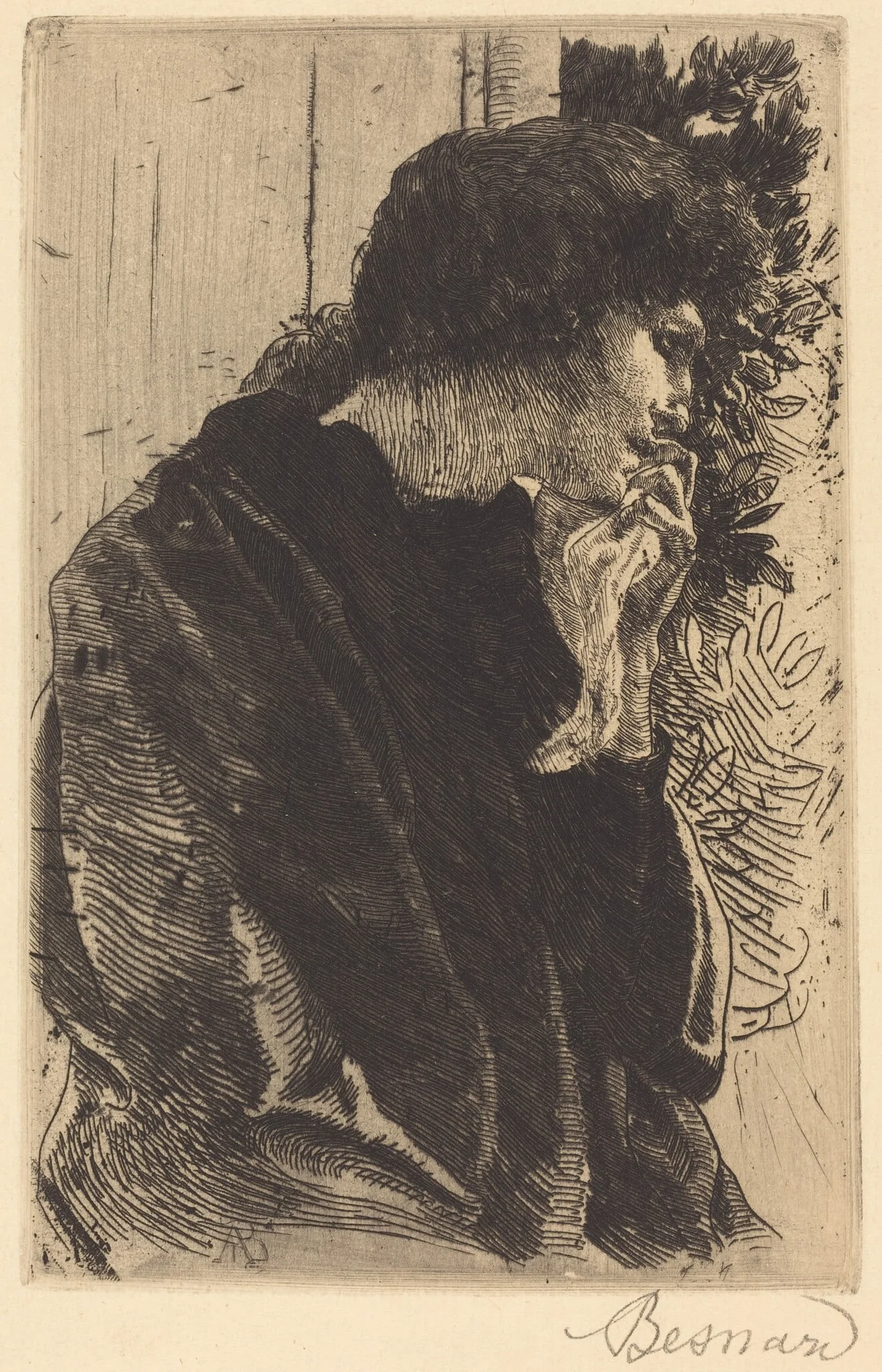Sadness (Tristesse), by Paul-Albert Besnard, ink, 1887