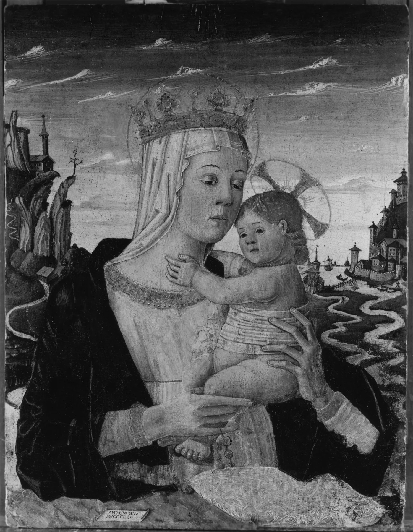 Madonna and Child, by Antonello da Serravalle, oil, 1451