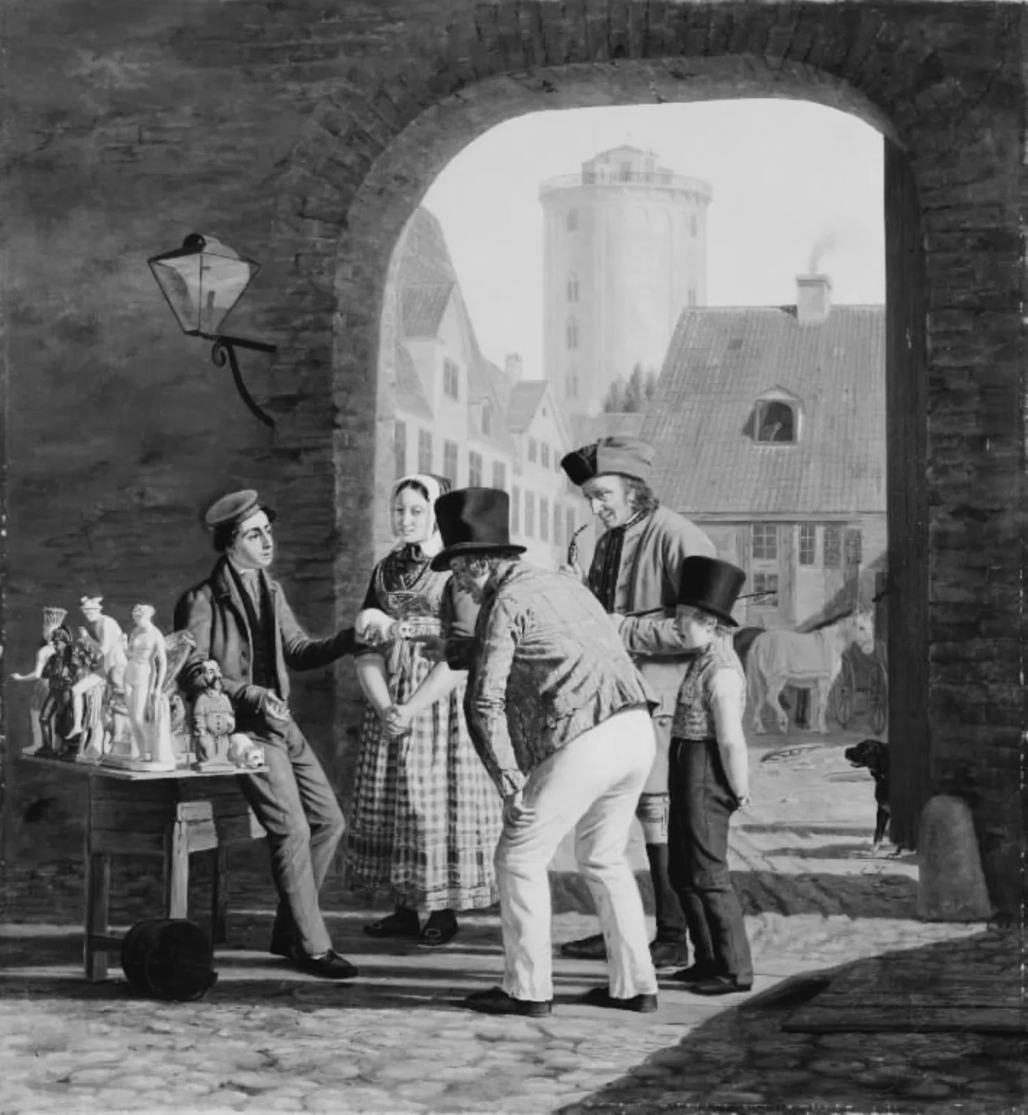 A Plaster Cast Vendor. Copenhagen Street Scene, by Unknown, 1838