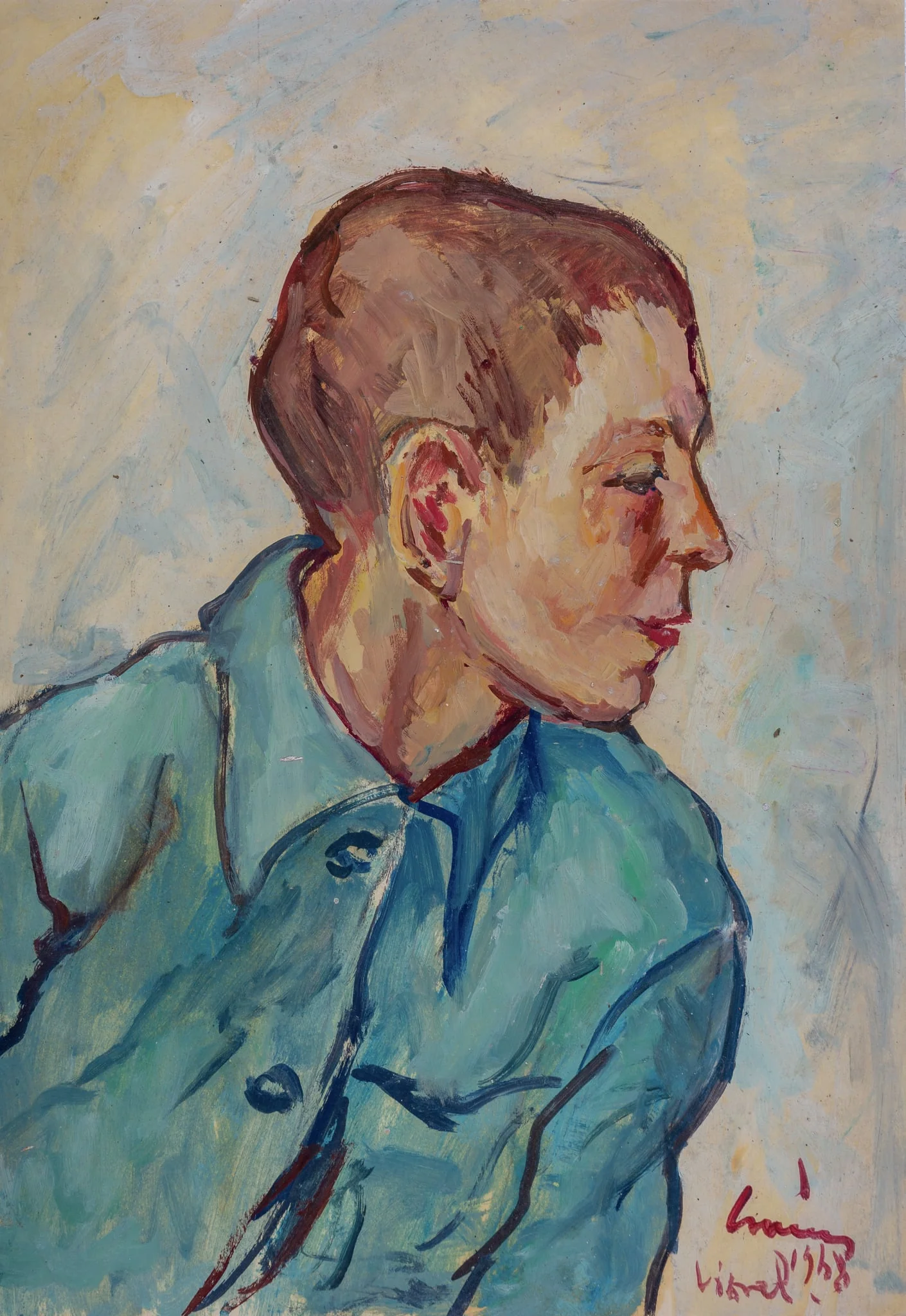 Portret de copil - Viorel, by Mihăilescu-Craiu Victor, 1945