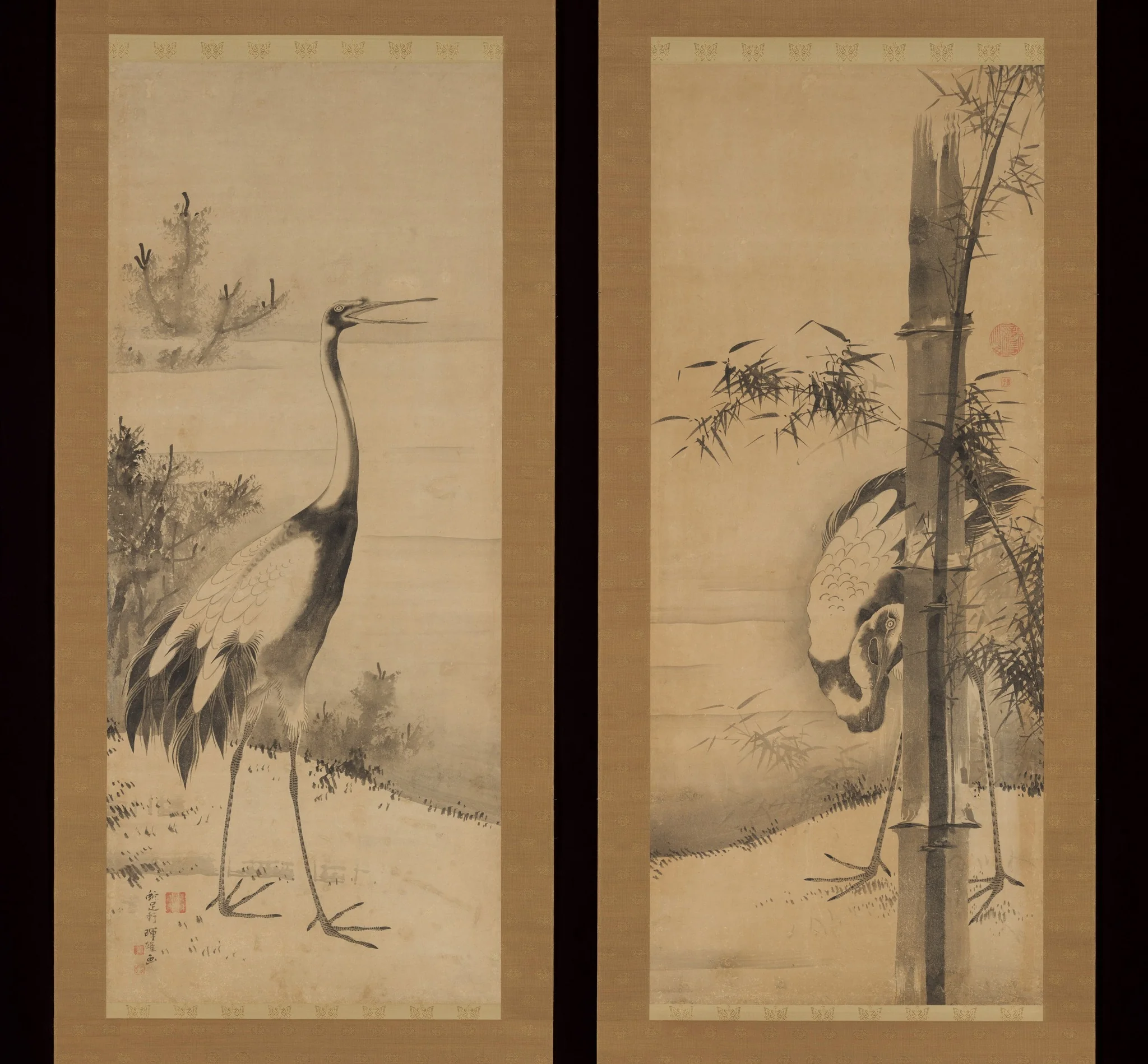 Cranes, by Soga Shōhaku, unspecified, 1760