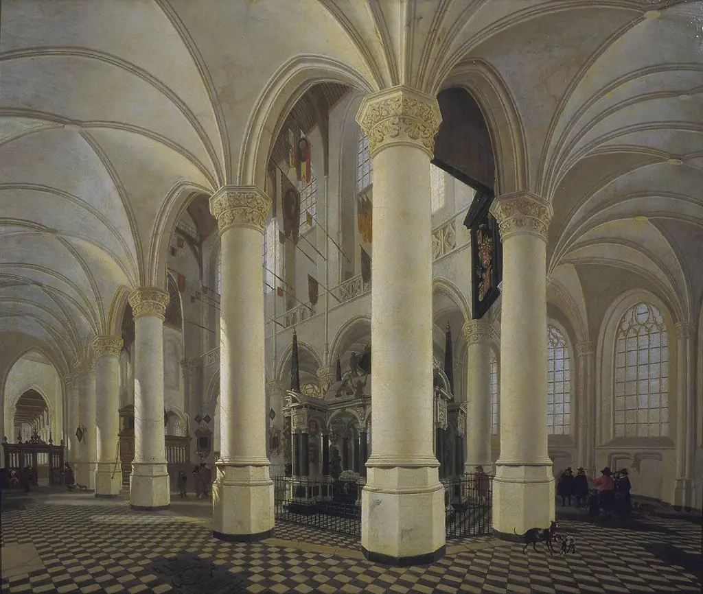 Choir of the Nieuwe Kerk in Delft with the tomb of William the Silent