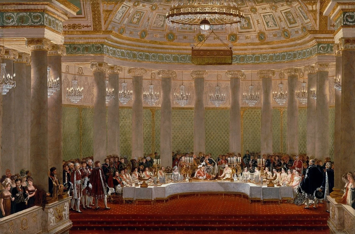 The Wedding Banquet of Napoleon and Marie Louise, by Alexandre Benoit Jean Dufay, oil, 1812