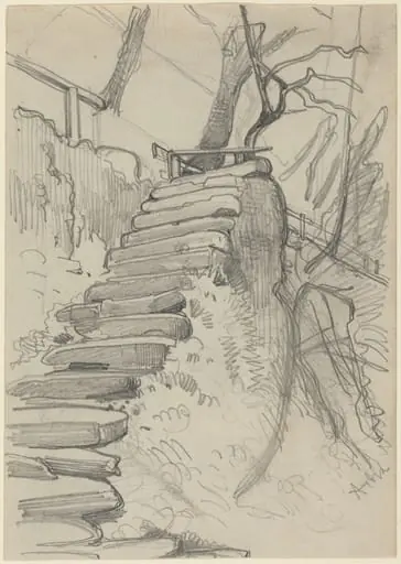 Flight of Stone Steps in a Garden