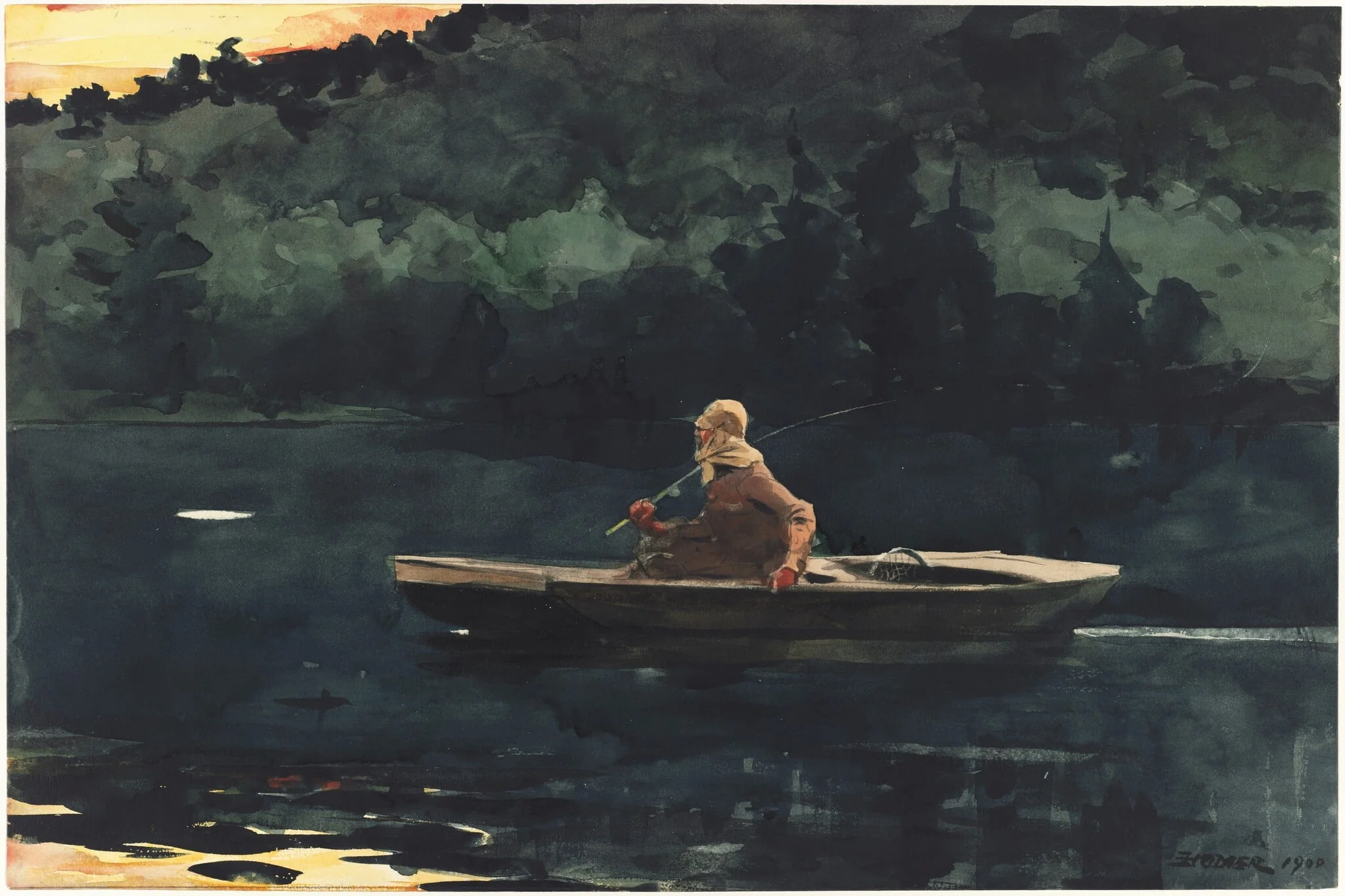 The Rise, by Winslow Homer, graphite, 1900