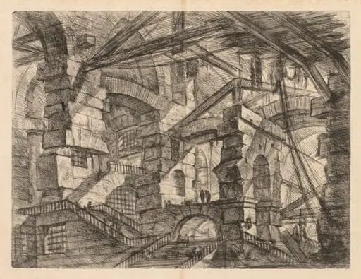 The Prisons:  A Perspective of Colonnades with Zig-Zag Staircase