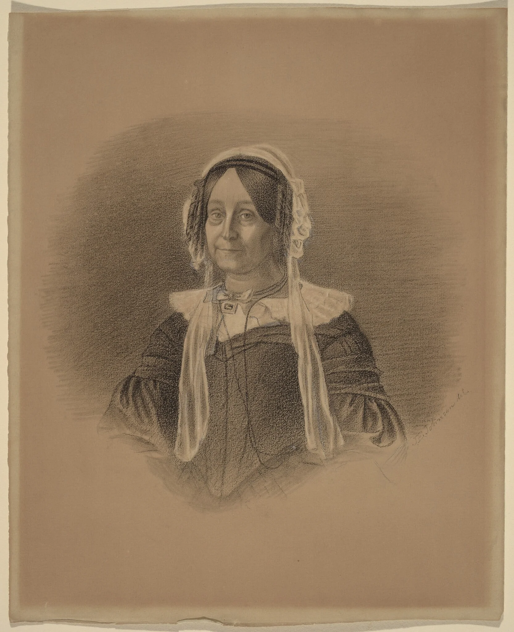 Portrait of an Old Woman, by Eastman Johnson, graphite, 1844