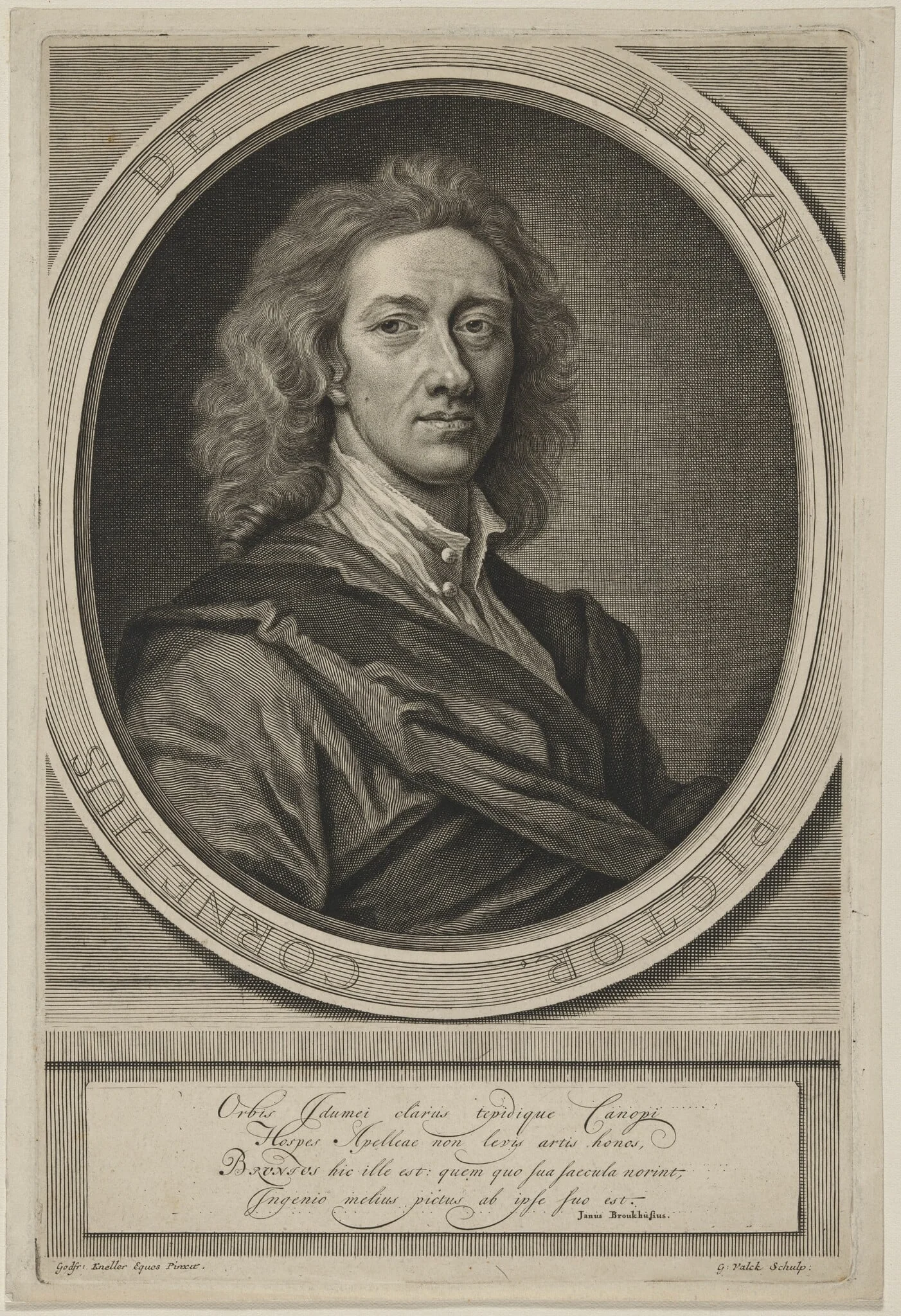 Cornelius de Bruyn I, Painter, by Gerard Valck, ink, 1688
