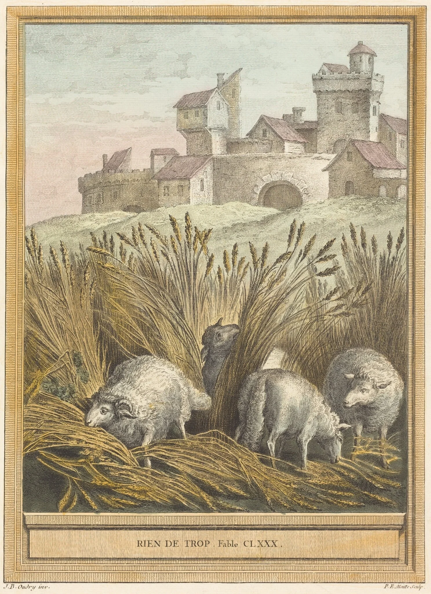 Rien de trop (Nothing in Excess), by Pierre Etienne Moitte, ink, 1756