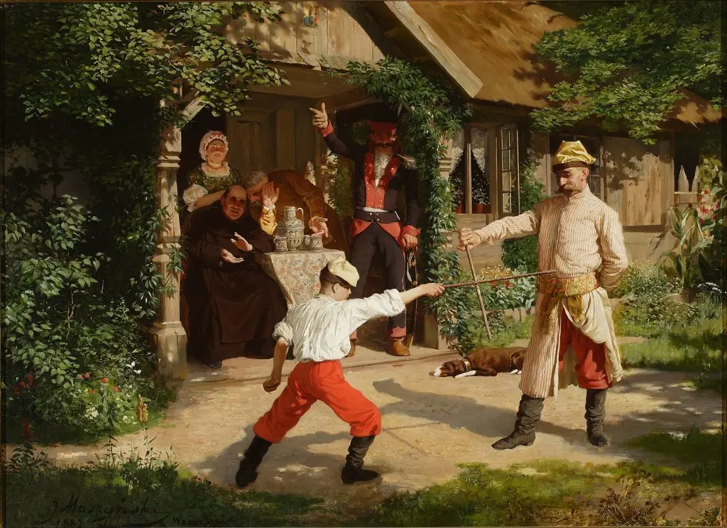 Duel with sticks