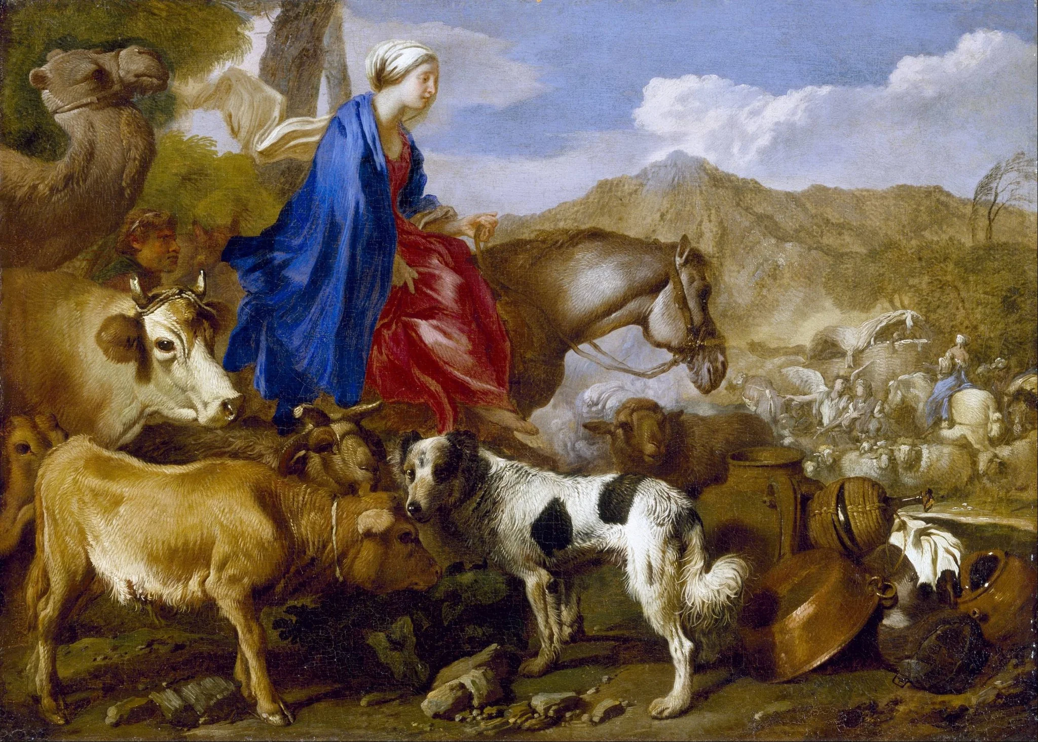 Journey of Rebecca, by Giovanni Benedetto Castiglione, oil, 1637