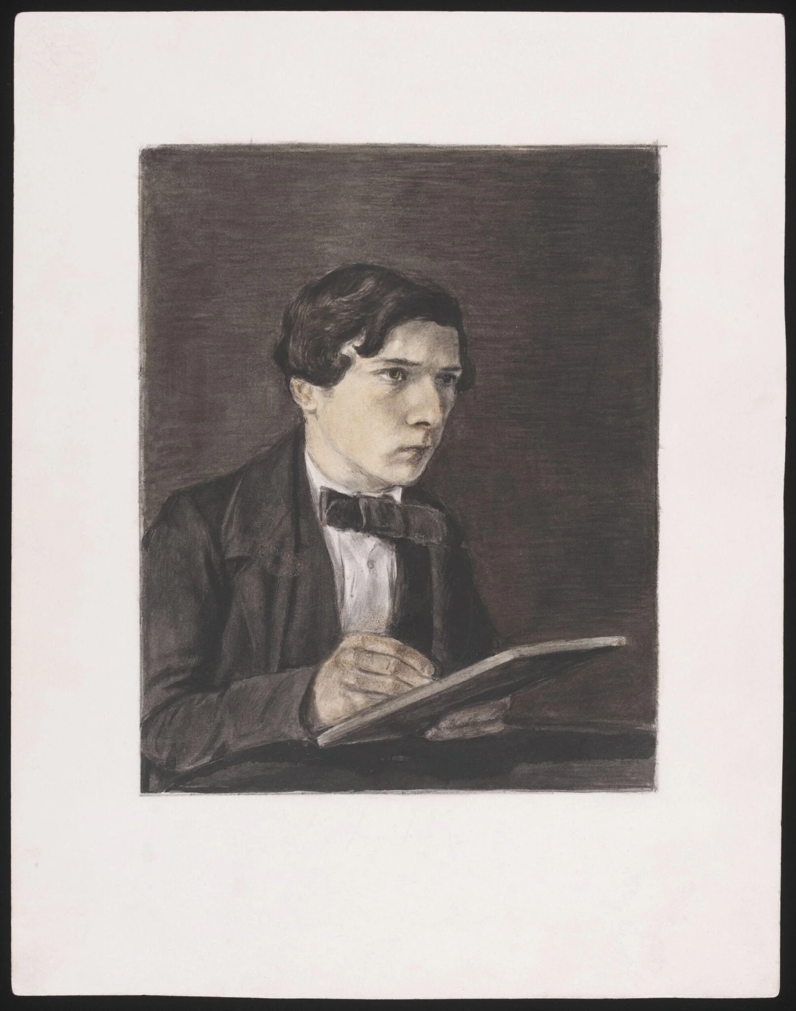 Self-portrait, by Joseph Clark, watercolor, 1855