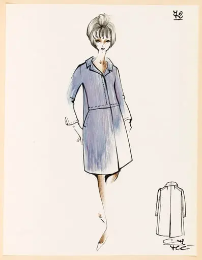 Manteau parme rehaussé de surpiqûres