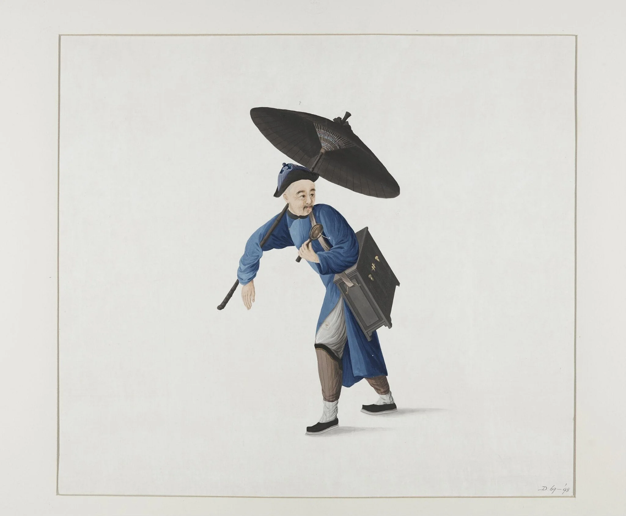 Man Seling Flos for Embroidery, by Puqua, paint, 1790