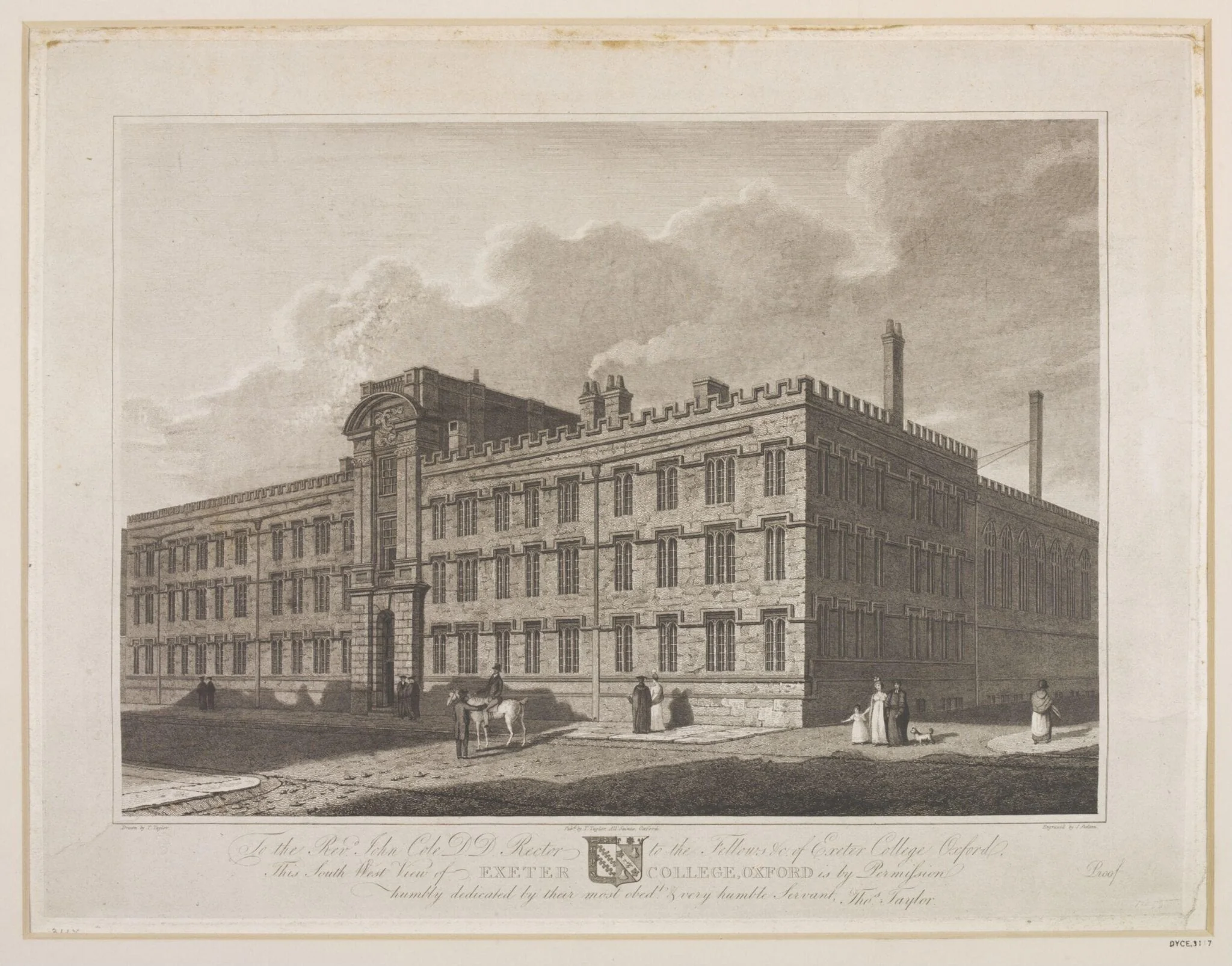 South West View of Exeter College, Oxford