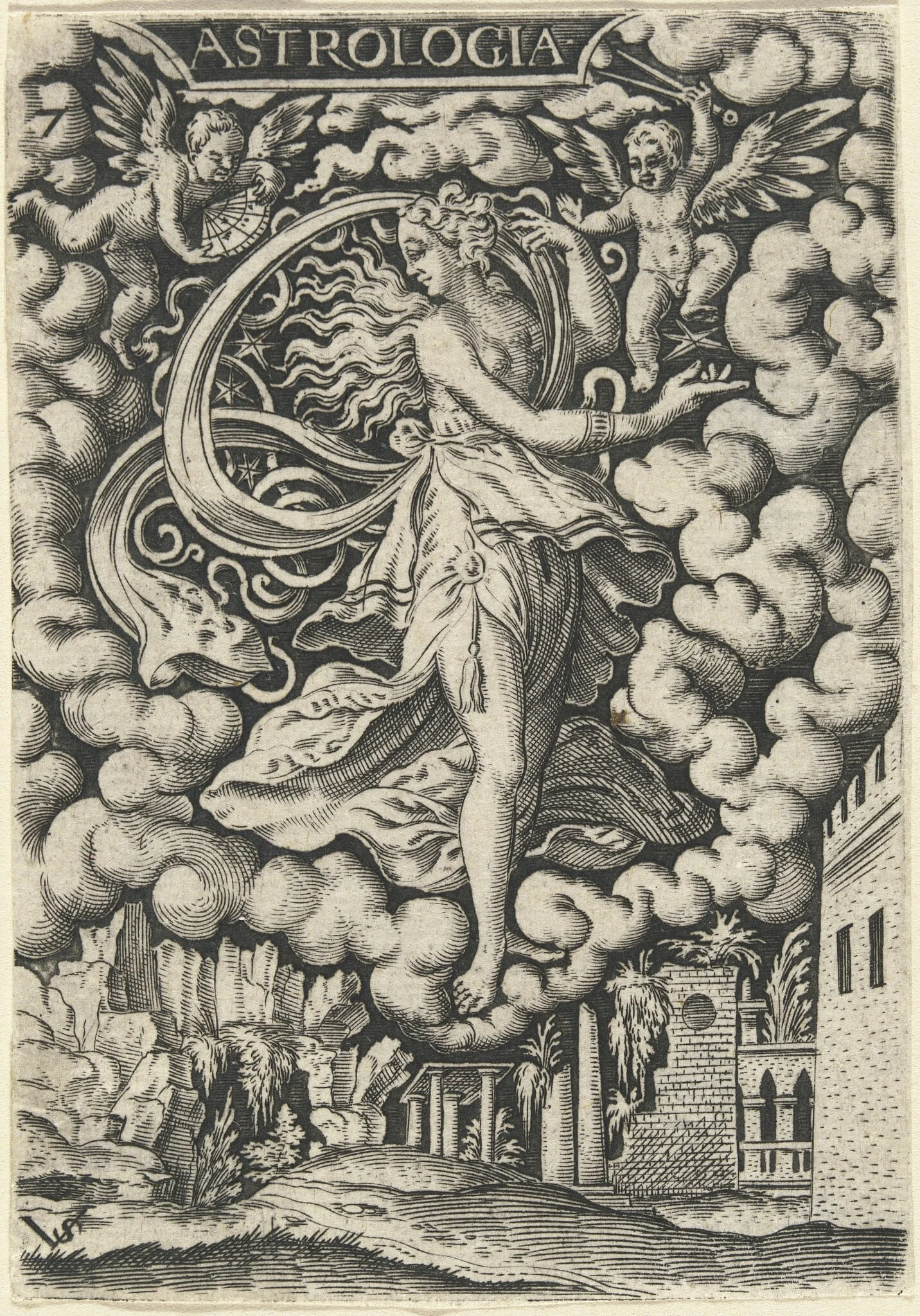 Astrologia (Astrology), by Virgil Solis, ink, 1538