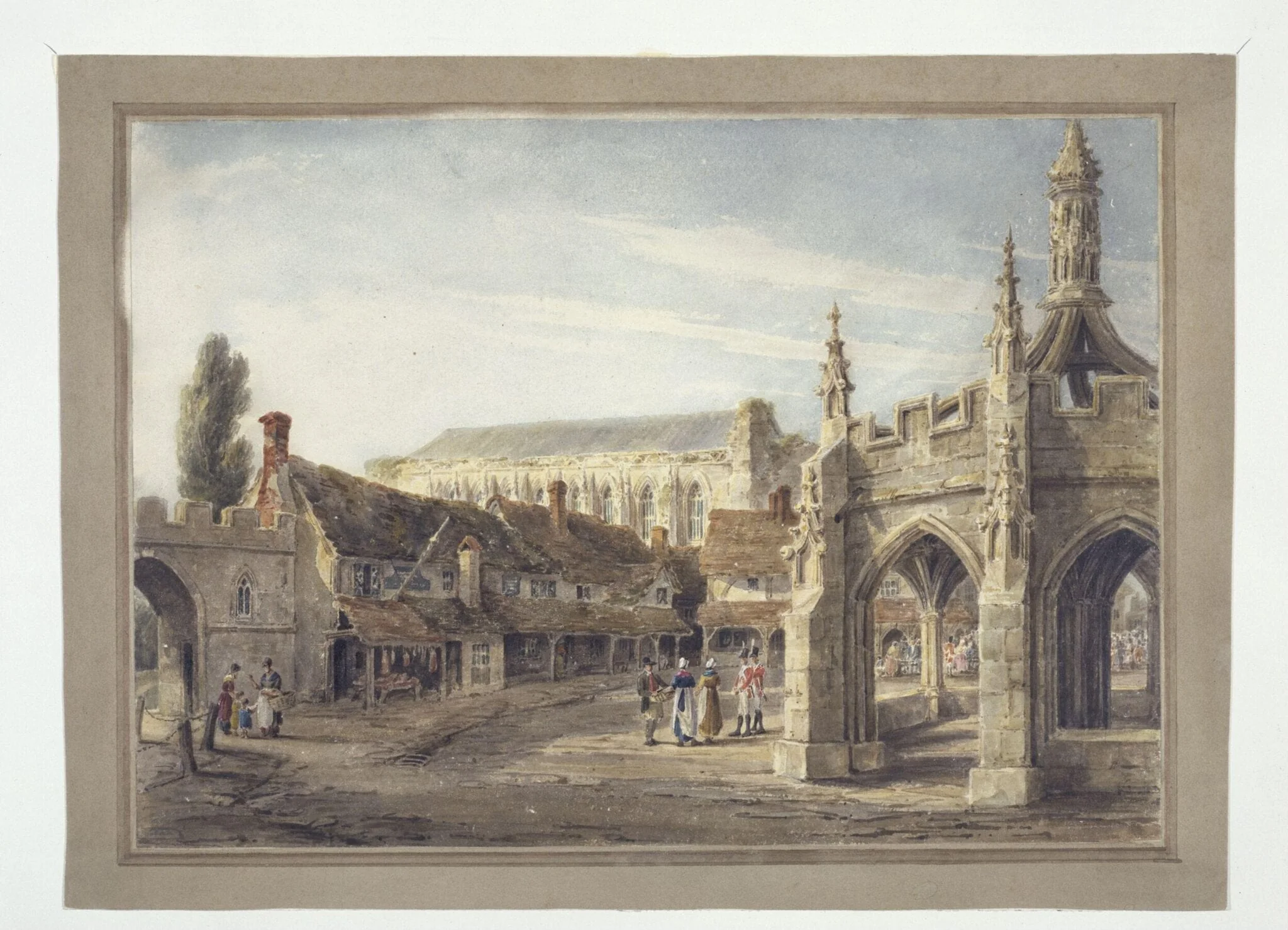 The Market Cross and Abbey Church, Malmesbury