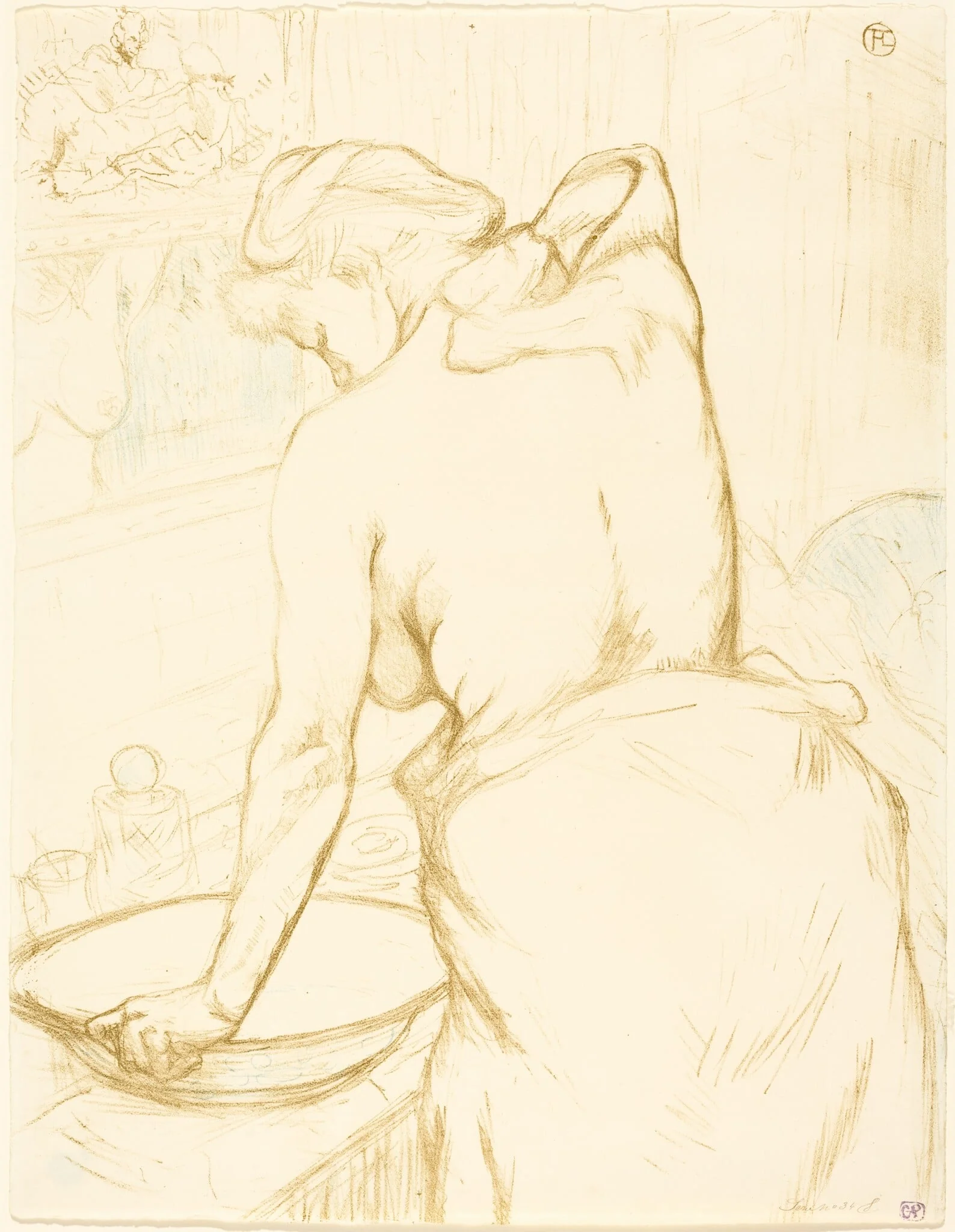 Woman Washing Herself (Femme qui se lave), by Henri de Toulouse-Lautrec, ink, 1896