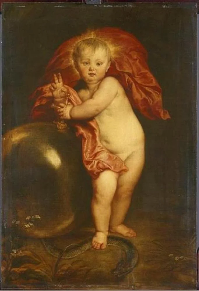 Christ Child as Redeemer, by Anthony van Dyck, oil, 1620