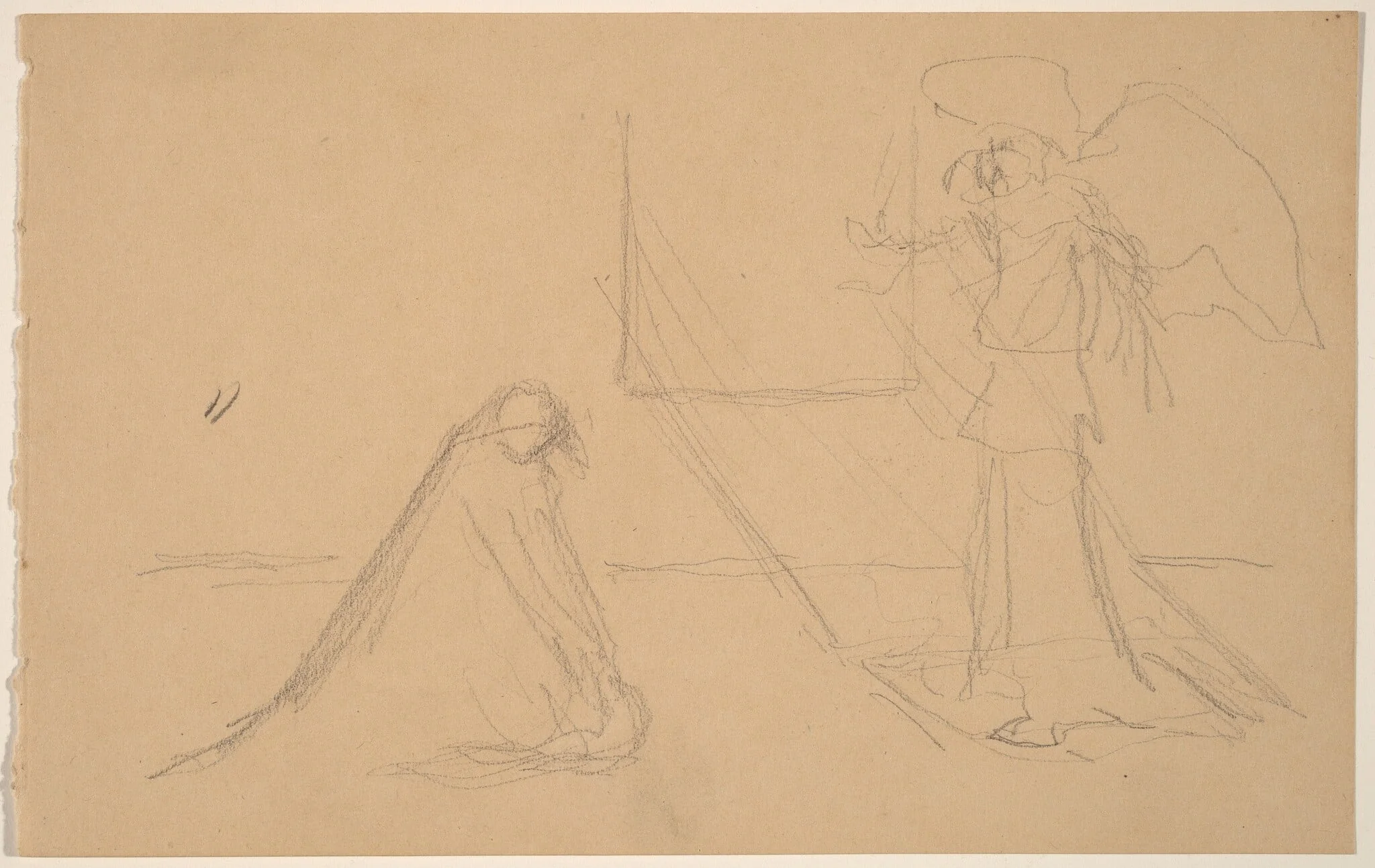 Study of Figures, by Charles Sprague Pearce, graphite, 1894