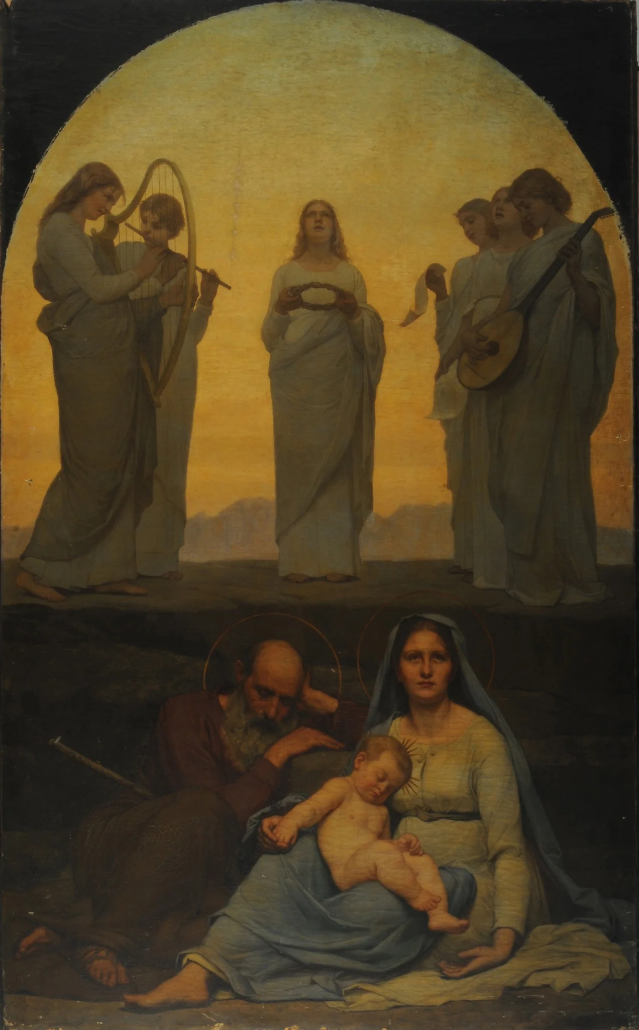 The dream of the baby Jesus, by Jules-Joseph Meynier, oil, 1890