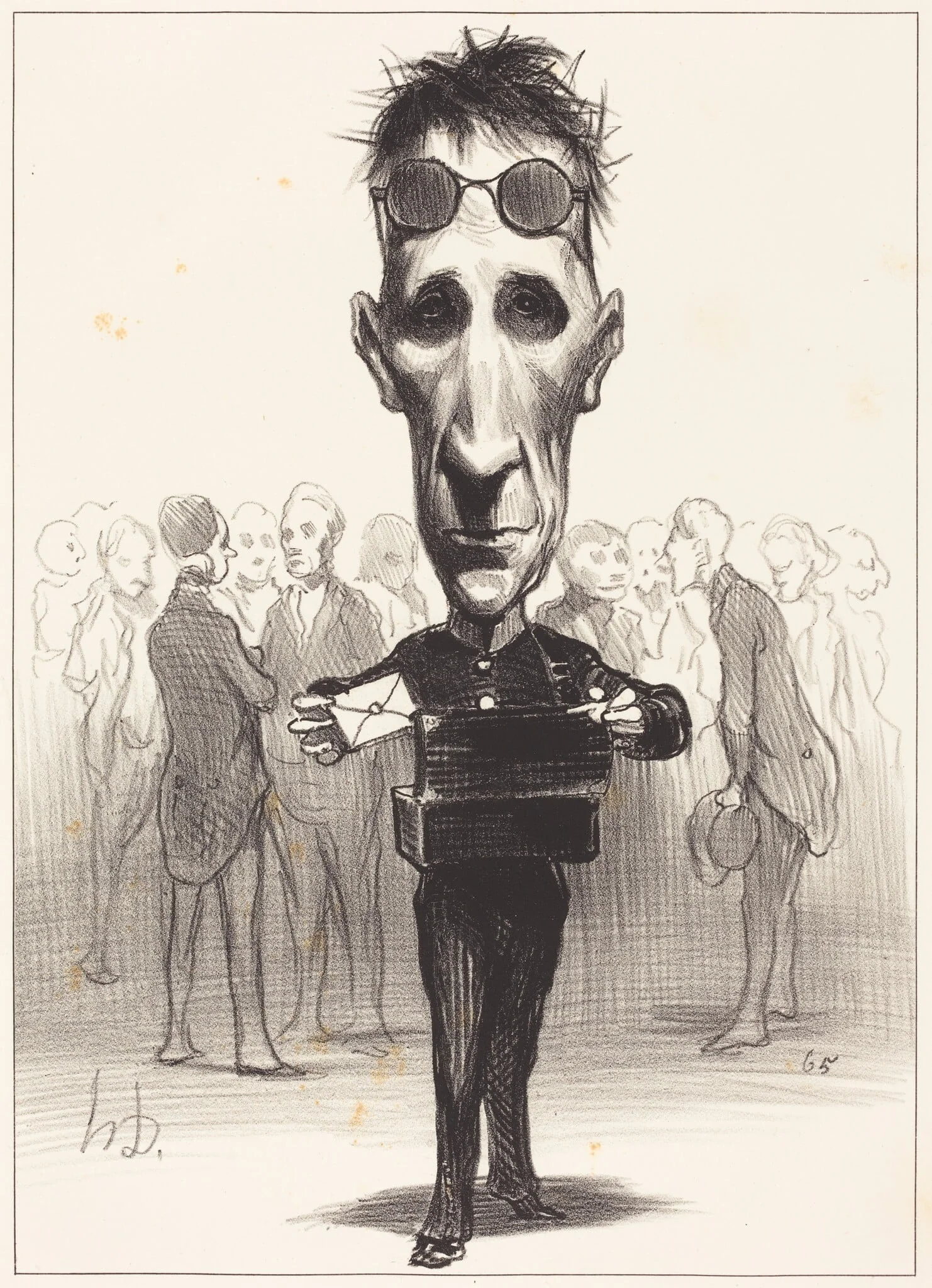 Félix Saint-Priest, by Honoré Daumier, ink, 1849