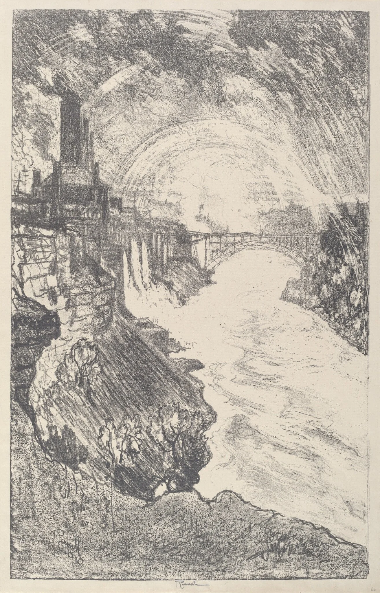 Niagara Rainbows, by Joseph Pennell, ink, 1910